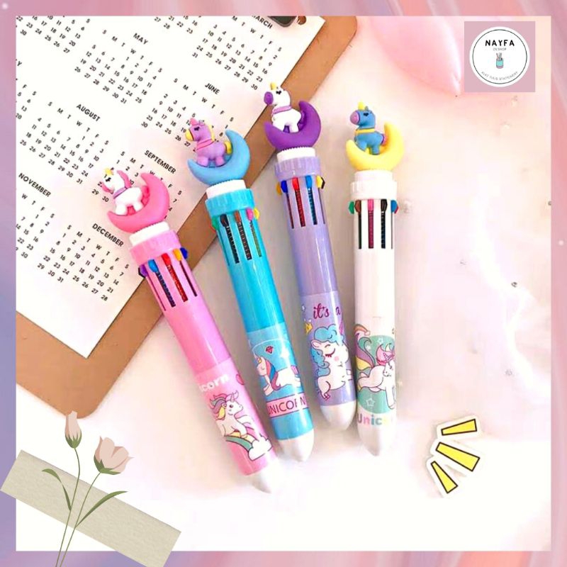 

Pulpen Unicorn 10 Warna Warni Pastel Termurah Alat Tulis Stationary