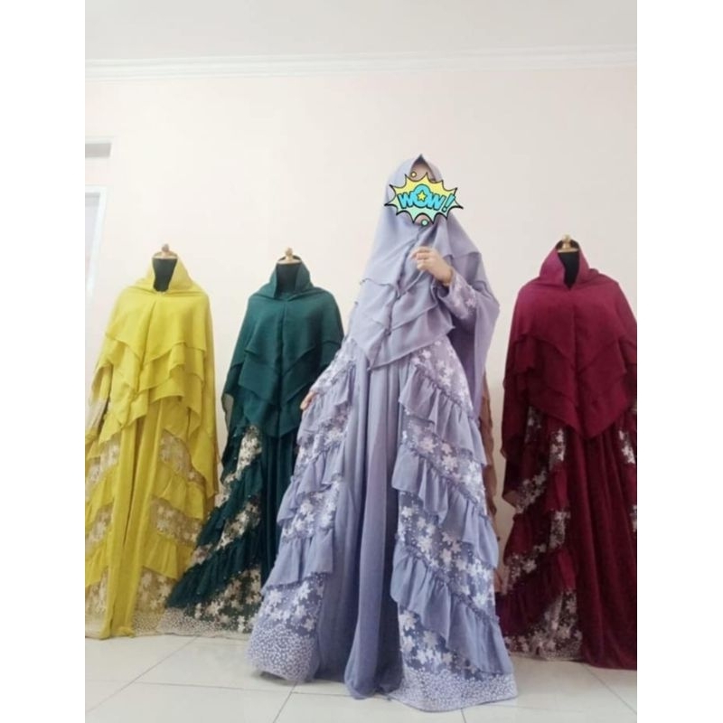 Syar'i brokat Mewah gamis pesta syari pesta kondangan