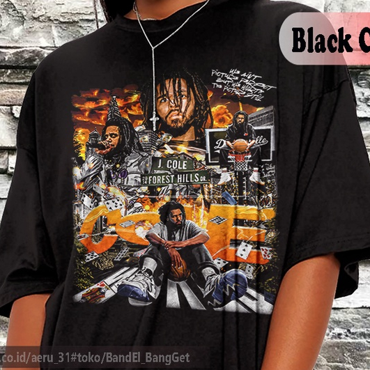 Kaos Rap J-Cole Forrest Hills | Kaos Hip Hop J-Cole Forrest Hills | Kaos Acid Wash Oversized