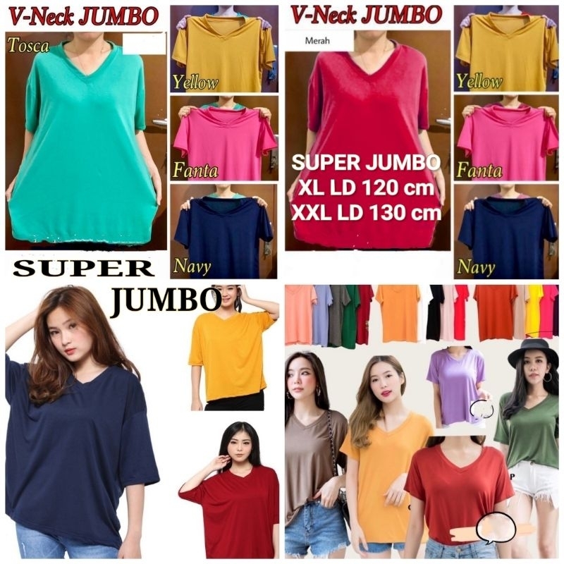KALTIM Blus Kaos Adem Super Jumbo LD 120 LD 130 Melar Atasan Wanita 027