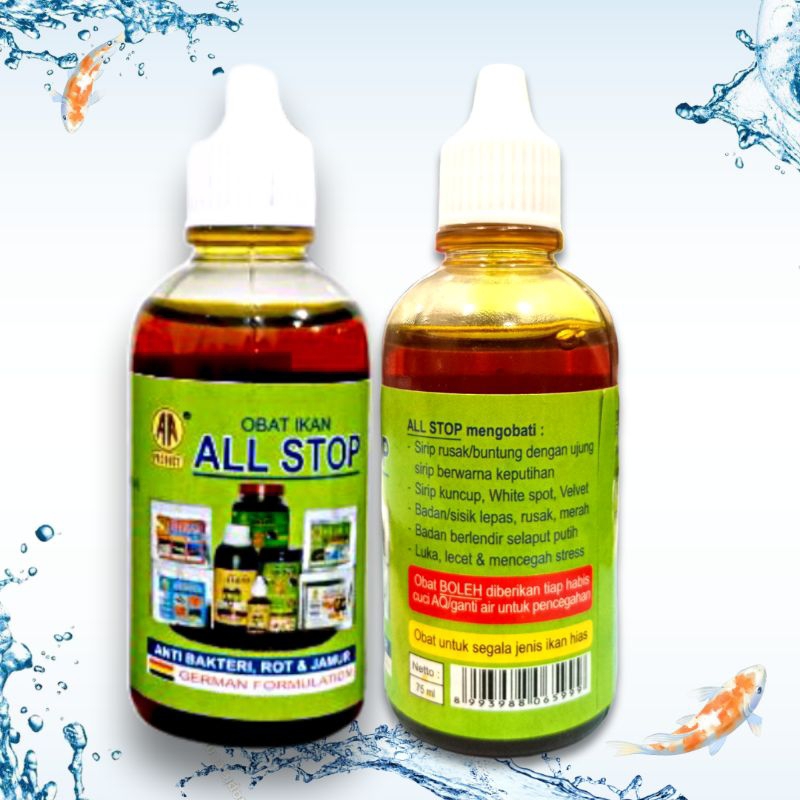 Obat ikan luka anti bakteri AKARI AA ALL STOP 75ML