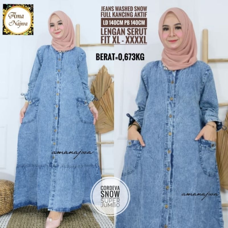 Cordeva Suju By Ama Najwa Gamis Jumbo Ld 140 Dres Jumbo Terbaru Gamis Jeans Jumbo