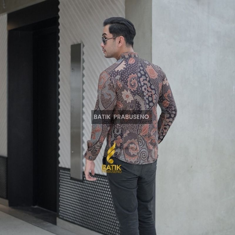 Batik Premium Pria Slimfit Lengan Panjang Lapis Furing