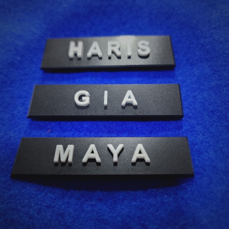 Name Tag Timbul | Papan Nama Timbul ( max 8 huruf )