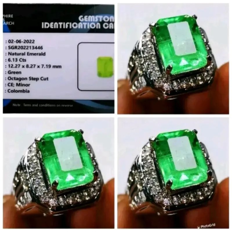 Batu Cincin Permata Natural Jamrud Colombia