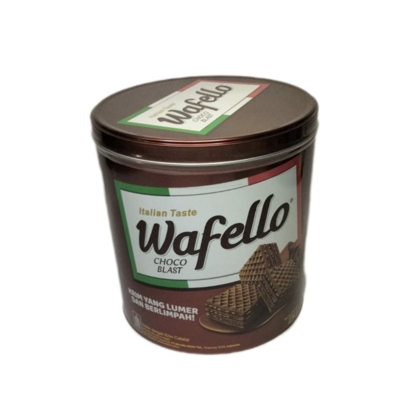 Wafello Wafer Mayora Coklat Dan Caramel Kaleng 228gr