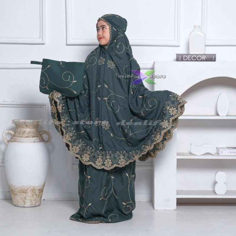 Mukena Anak Usia 7-13 Tahun Gracella Exclusive Full Bordir Katun Premium Terbaru