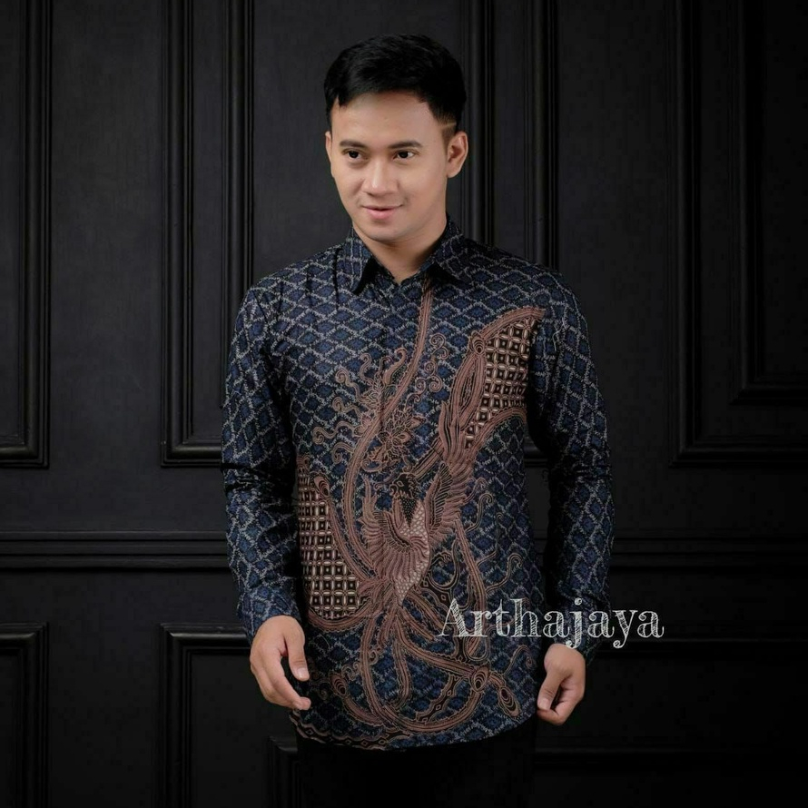 Atasan Kemeja Batik Pria Dewasa Lengan Panjang Baju Kondangan Kerja Pakaian Pria Premium Termurah