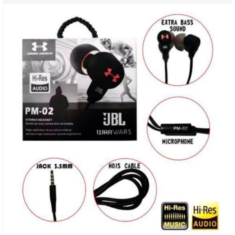 [LGS] HANDSFREE HEADSET JBL HI-RES AUDIO PM-02 EARPHONE J WARWARS / HEADSEAT JBL