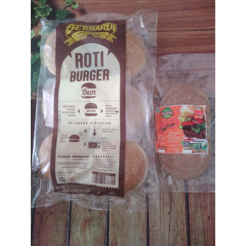 

Paket burger + beef burger isi 6