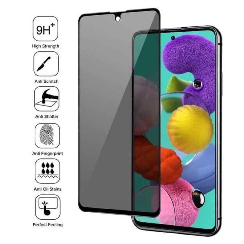 ANTI SPY GLASS Samsung A33 5G A53 5G A50 A50S A51 A71 A81 A91 A73 A60 A60S A70 A70S A80 A80S A90 Tempered Glass Anti Spy / Anti Gores Privacy / Spy Glass Kaca / Anti Privacy / Full Layar