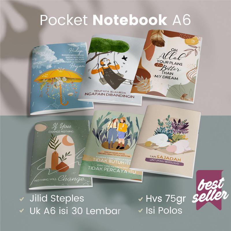 

NOTE BOOK POLOS | BLOKNOTE | NOTE BOOK A6 | BUKU SAKU