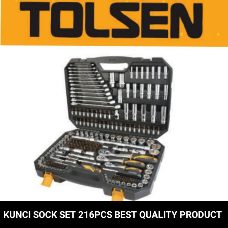 kunci socket set 216pcs tolsen heavy duty quality
