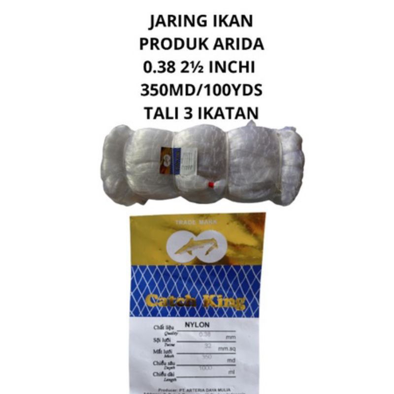 jaring ikan arida catch king 0.38 2½ inchi 350 md / 100 yds jaring arida cathking jala ikan pukat ik