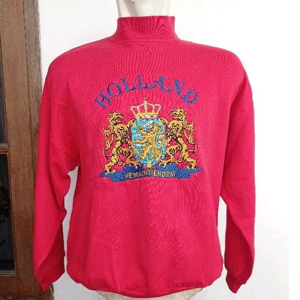 Sweater Vintage 90's HOLLAND Embordired Sweater Shirt
