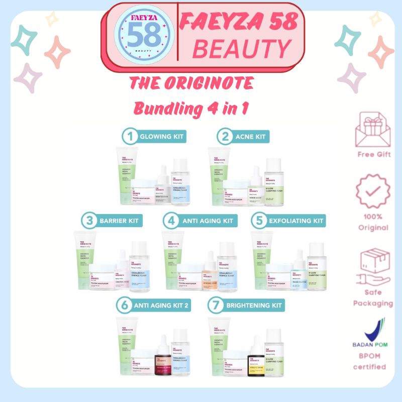 【READY STOCK】SPECIAL BUNDLE 4in1 The Originote Paket Skincare Facial Wash + Toner + Serum + Moisturi
