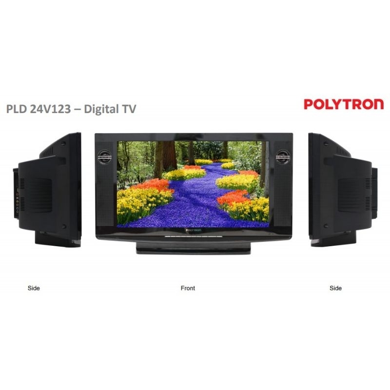 LED TV TABUNG 24 Inch Polytron PLD 24V123 Digital Tuner Dvtb2 Garansi Resmi 5Tahun
