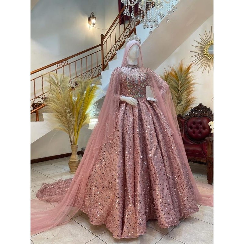 TERBARU GAUN PENGANTIN PREMIUM// GAUN BELIMBING  PAYET/BALL GAUN/GAUN TERBARU/PERLENGKAPAN PESTA/BAJU NIKAH/GAUN MODERN