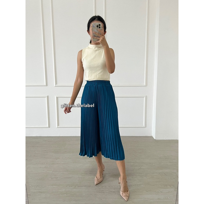 KULOT plisket MIDI mayung / Kulot 7/8 / Celana Kulot midi / Kulot plisket tanggung / Pleats Pants (05)