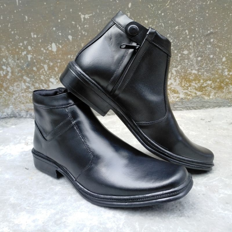 SEPATU BOOTS PRIA PDH KULIT ASLI