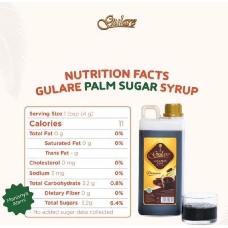 gulare gula aren cair premium 1.3kg / palm brown sugar syrup / 1.3kg