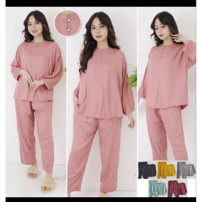 one set CP twill Agnes by Tessa tangan 3/4 ukuran standar LD 110