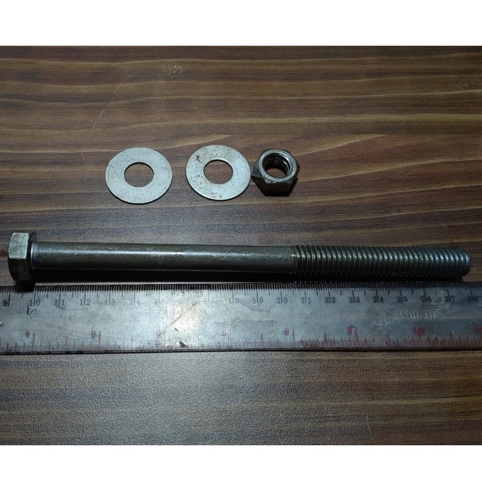BAUT MUR BALOK KAYU PANJANG 17.5 CM KUNCI 19 / BAUT BLANDAR NC ½ X 7 PANJANG 17.5CM + 2 RING 1/2