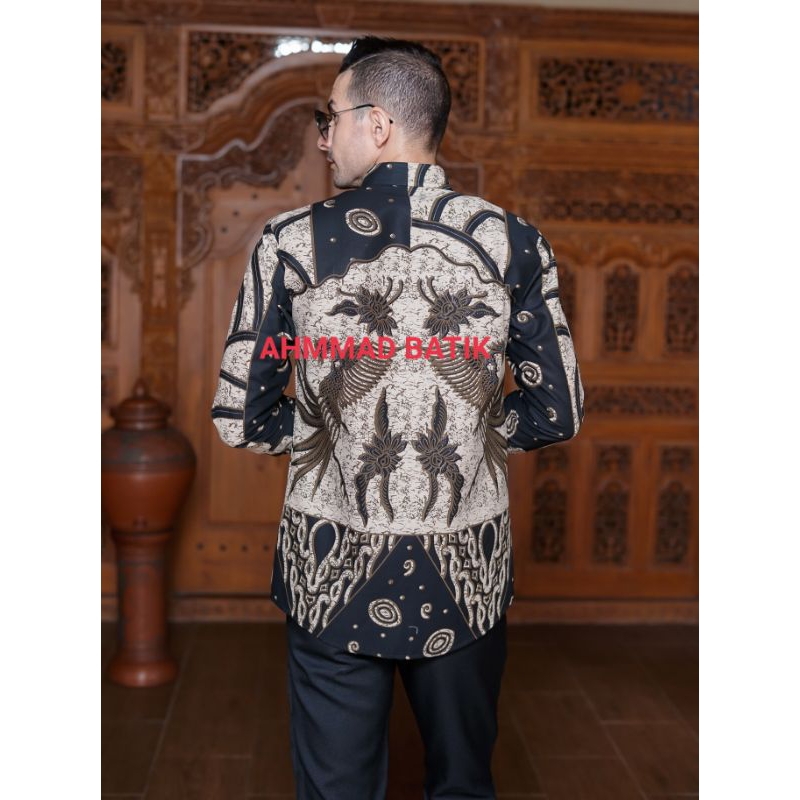 KEMEJA BATIK PRIA DAMAR WULAN SLIMFIT LAPIS FURING