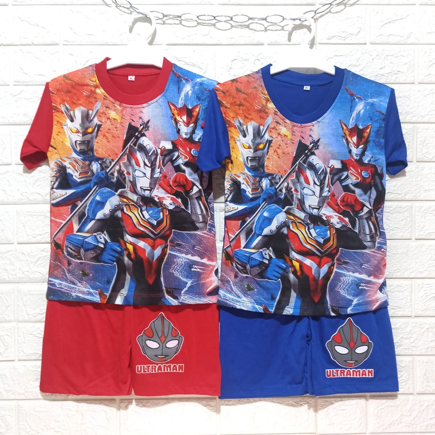 Baju Setelan Anak Laki Laki Ultraman Fullprint 3-7 thn