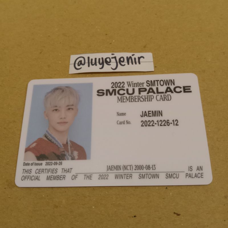 [ Ready ] photocard ID Jaemin NCT Dream smcu membership 2022 winter album smtown palace pvc tebal wa