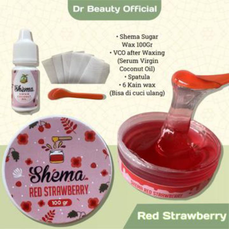 [Paket Lengkap] SHEMA Sugar Waxing Premium Free Serum VCO (After Wax) + Spatula + Kain Wax Paket Lengkap Waxing / Penghilang Bulu Ketiak Kaki Tangan