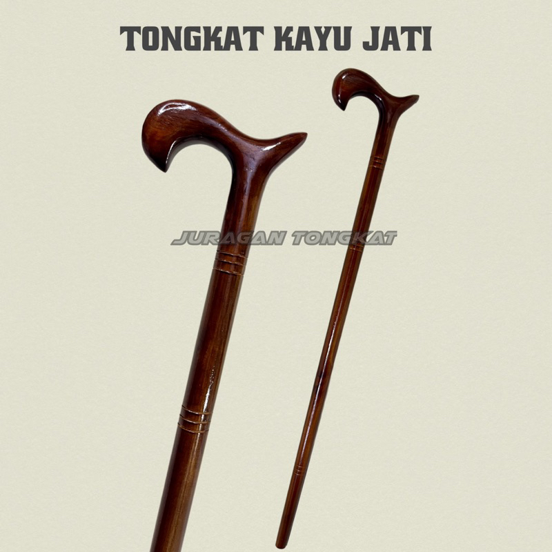 Tongkat Kayu Jati / Tongkat Jalan / Tongkat Kayu / Tongkat Orang Tua / Tongkat Kayu Jati Motif Polos
