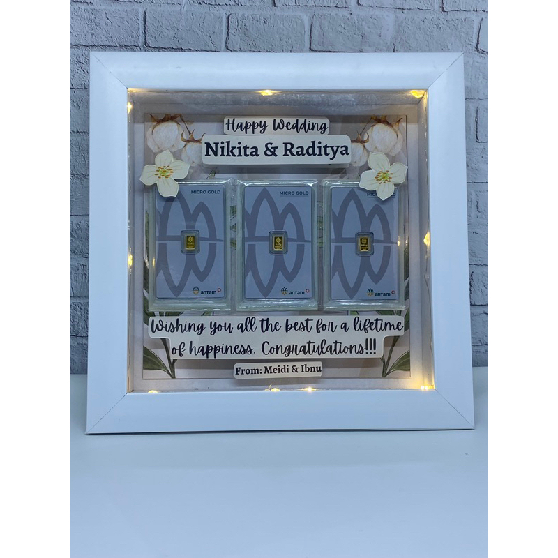 Custom Frame Pop Up 3D + 3 LM Wedding gift Kado Pernikahan kado bayi baby born gift kado anniversary