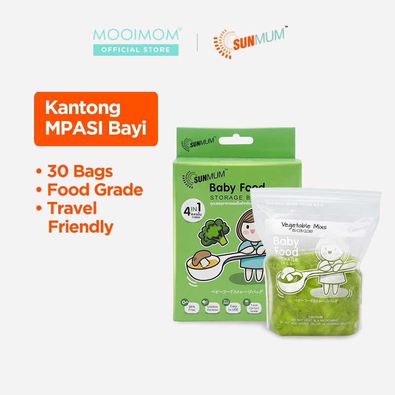 Sunmum Food Storage Bags (30 pcs) Kantong MPASI Bayi Kantong Penyimpanan Makanan