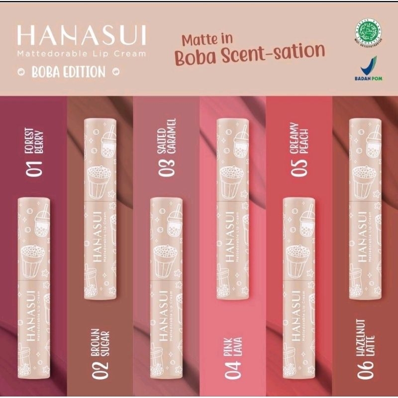 HANASUI LIPCREAM BOBA EDITION/LIPMATTE BOBA/LIPCREAM HANASUI
