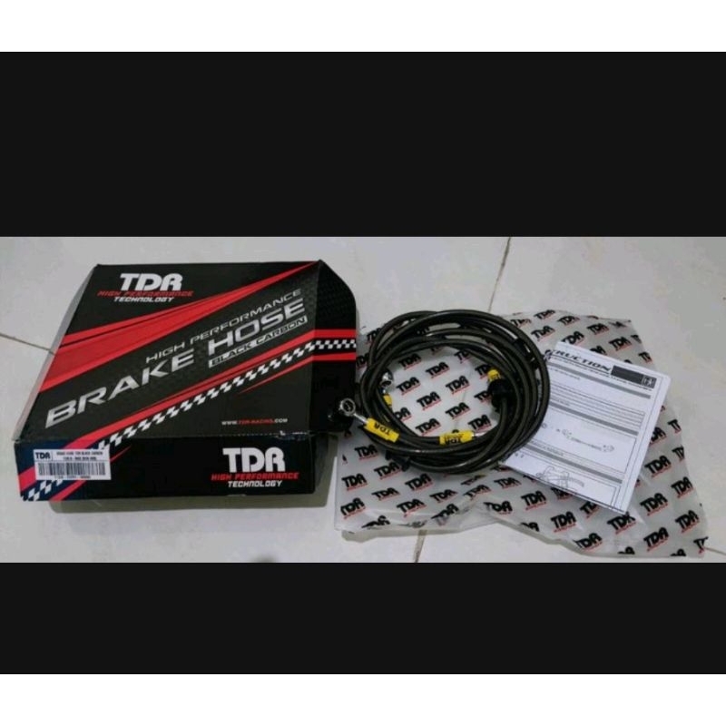 Selang Rem TDR Nmax Depan &amp; Belakang Yamaha Nmax 155 Non ABS Warna Black Carbon