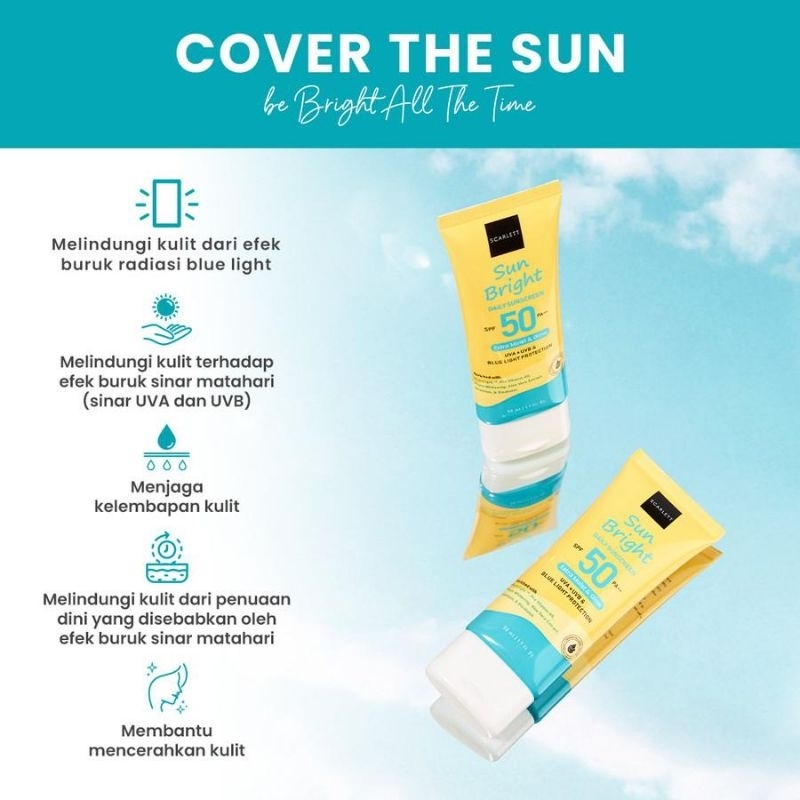 Scarlett Whitening Sunscreen Sun Bright Daily SPF 50 PA+++