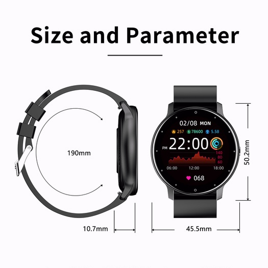 LIGE Jam Tangan Pintar Pelacak Kebugaran Tahan air Layar Sentuh Penuh Jam Tangan Olahraga Bluetooth Smartwatch untuk Android iOS