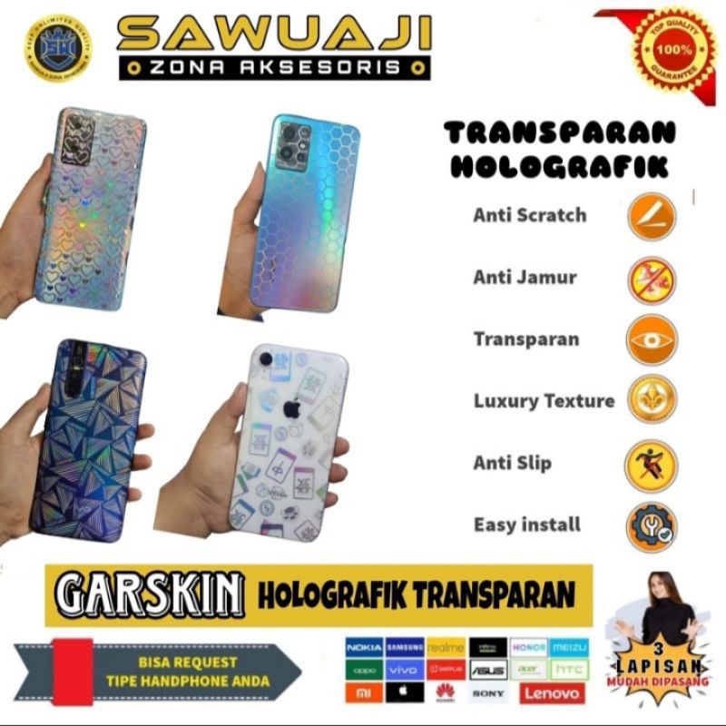 Garskin Skin Transparan Holografik Anti Jamur Hydrogel Infinix Note 11/infinik Not 12/infinik Not 12