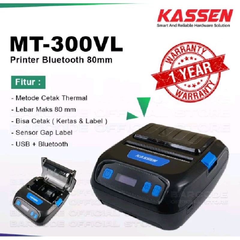 Printer thermal cetak barcode resi expedisi ukuran 80mm, tanpa listrik mudah dibawa kemana saja