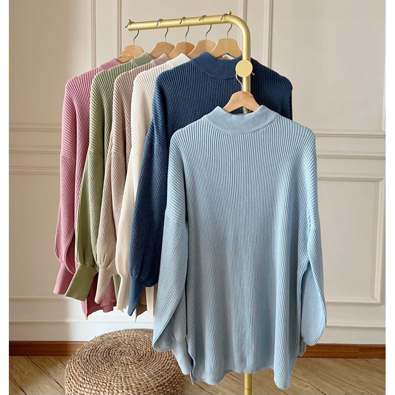 MABELLE - Yoona Knit Top Blouse Oversize Atasan Wanita Premium