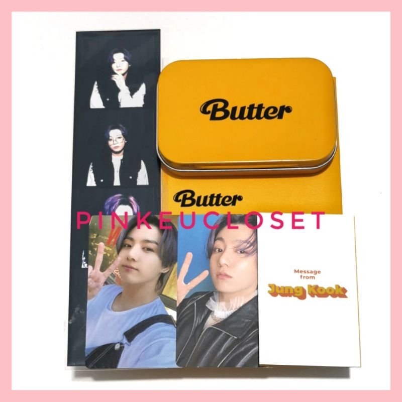 [READY] BTS BUTTER CREAM PHOTOCARD MESSAGE CARD JUNGKOOK PHOTOSTRIP PHOTO STRIP GIFT WEVERSE FULLSET