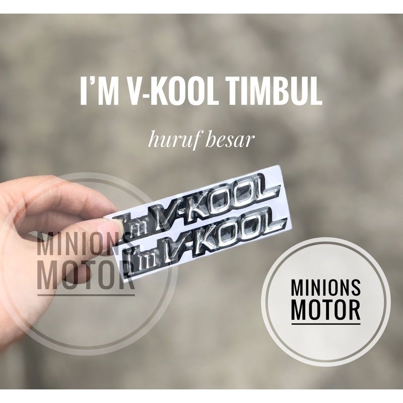 stiker vkool kaca i'm vkool timbul resin mobil