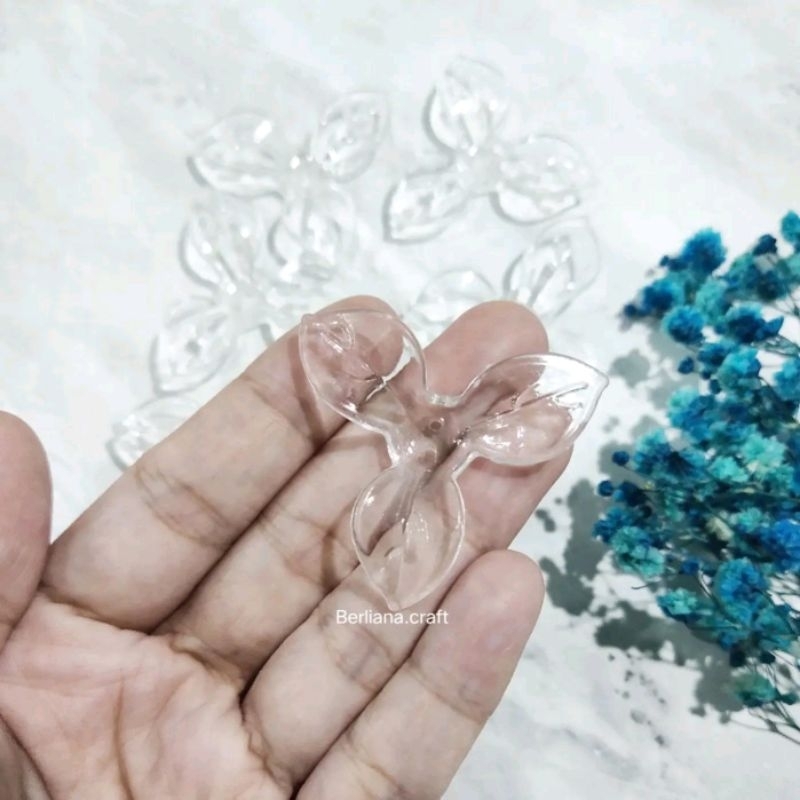 (± 20 g) Mote Kelopak Bunga Bening 3 Kelopak