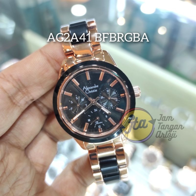 New Alexandre Christie Wanita AC2A41 Black Rose Jam Tangan Cewek AC 2A41 BFBRGBA