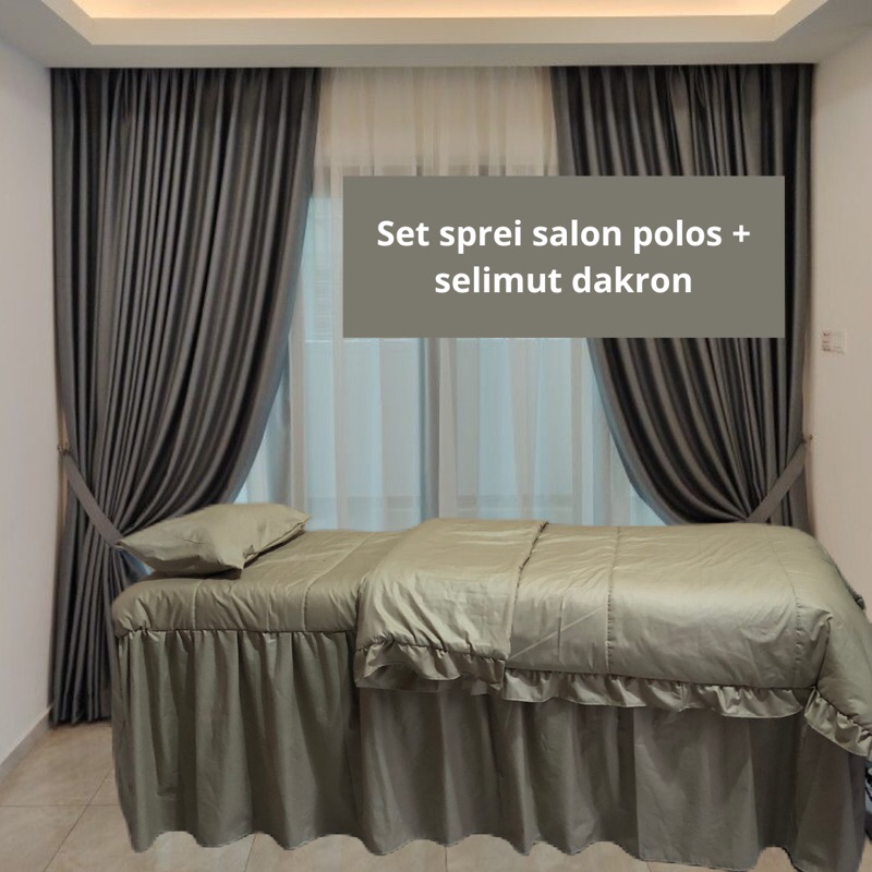 Set Sprei Salon Polos dan Selimut Dakron Polos