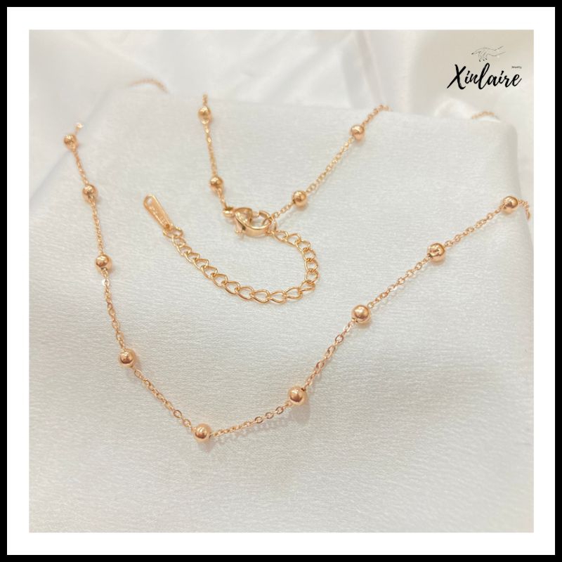 Kalung Rantai Titanium Anti Karat Aksesoris Wanita Murah Kalung Jedar 18K Asesoris Perhiasan Fashion