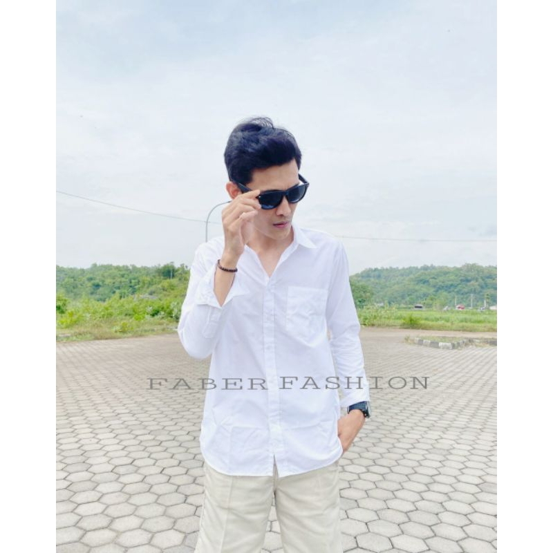 Kemeja putih pria lengan panjang Kemeja putih pria Kemeja putih polos pria lengan panjang Kemeja put