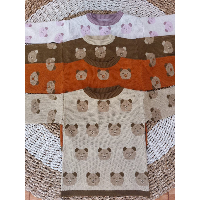 Crewneck Bear Kids/Crewneck Knit Anak/Pakaian Rajut Anak