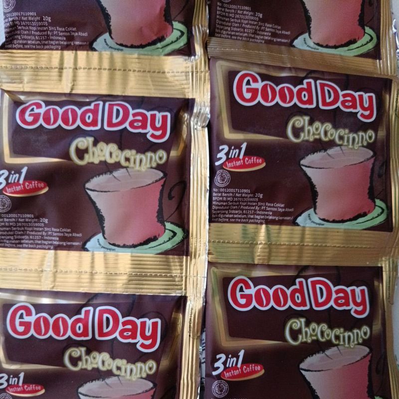 

KOPI BUBUK INSTAN GOOD DAY CHOCOCINNO 20g (10 bungkus/SERENTENG)